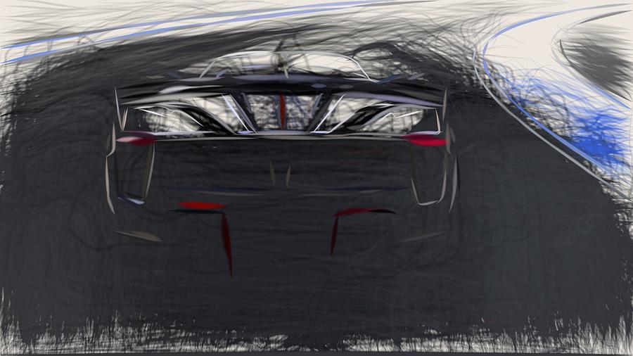 Ferrari FXX K Evo Drawing #5 Digital Art by CarsToon Concept