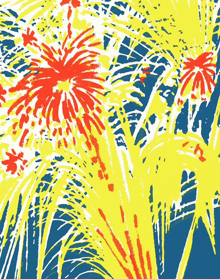 Fourth Of July Drawing - Fireworks #4 by CSA Images
