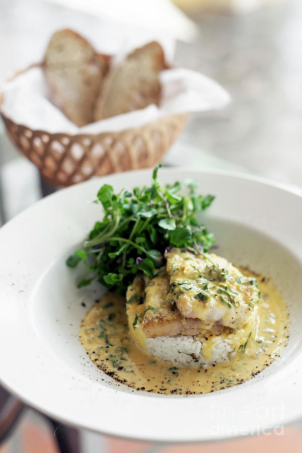Fish Fillet In Creamy Mustard Dill And Lemon Sauce Meal Photograph by ...