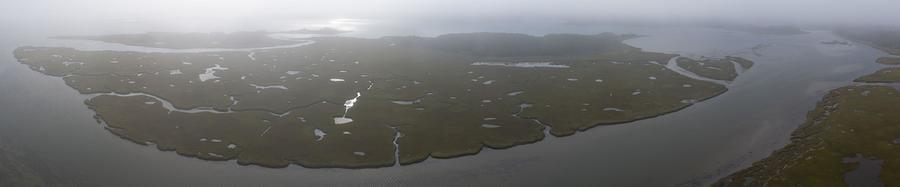 Nature Photograph - Fog Drifts Over An Extensive Salt Marsh #4 by Ethan Daniels