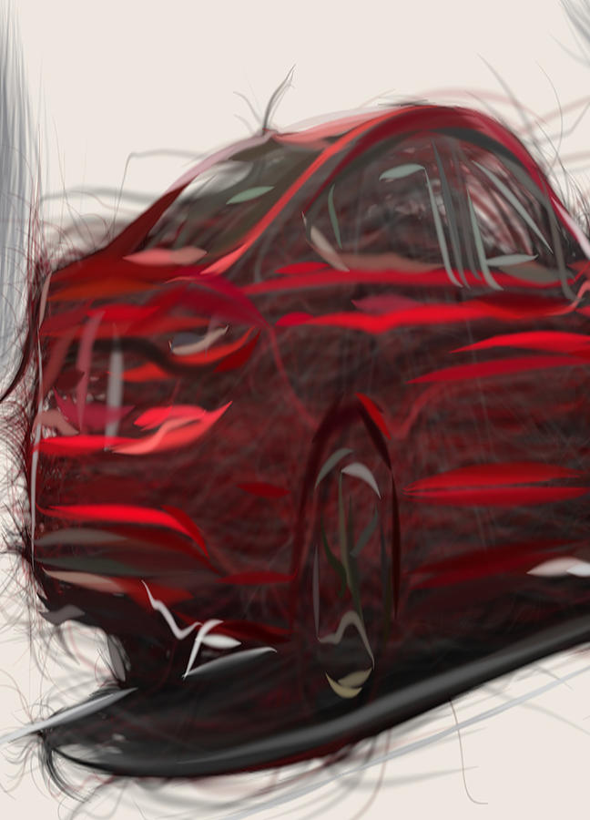 Ford Fusion Sport Drawing Digital Art by CarsToon Concept - Fine Art ...