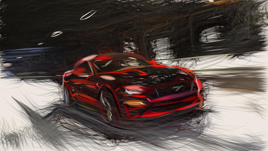 Ford Mustang GT Drawing #5 Digital Art by CarsToon Concept