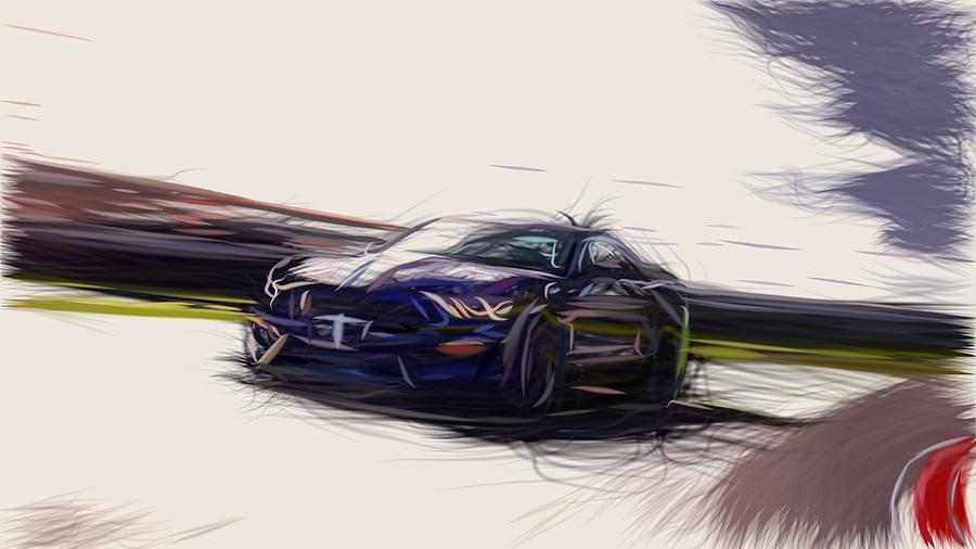 Ford Mustang Shelby GT350 Drawing #5 Digital Art by CarsToon Concept