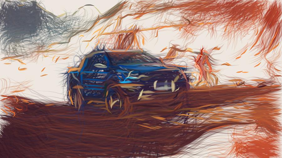 Ford Ranger Raptor Drawing #5 Digital Art by CarsToon Concept