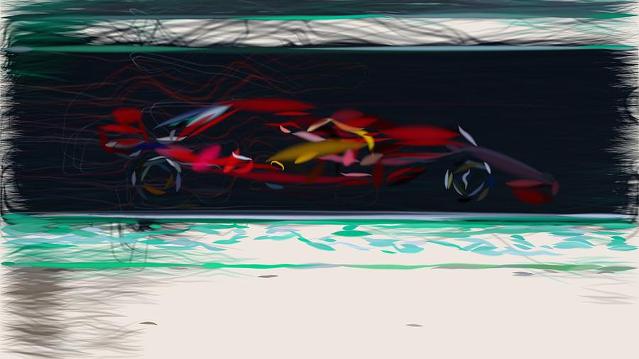 Formula1 Ferrari SF71H Drawing #5 Digital Art by CarsToon Concept