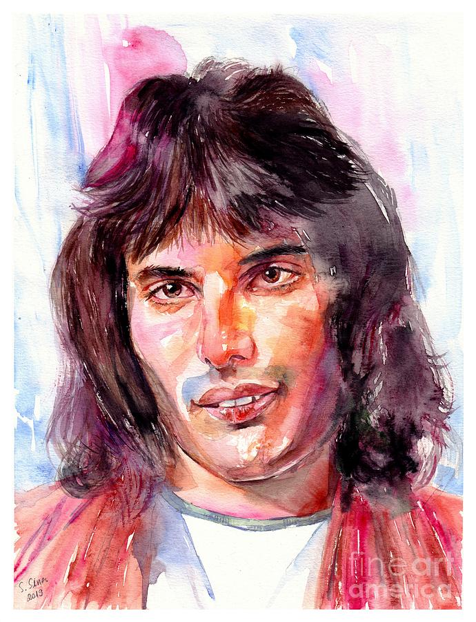Def Leppard Painting - Freddie Mercury portrait #4 by Suzann Sines