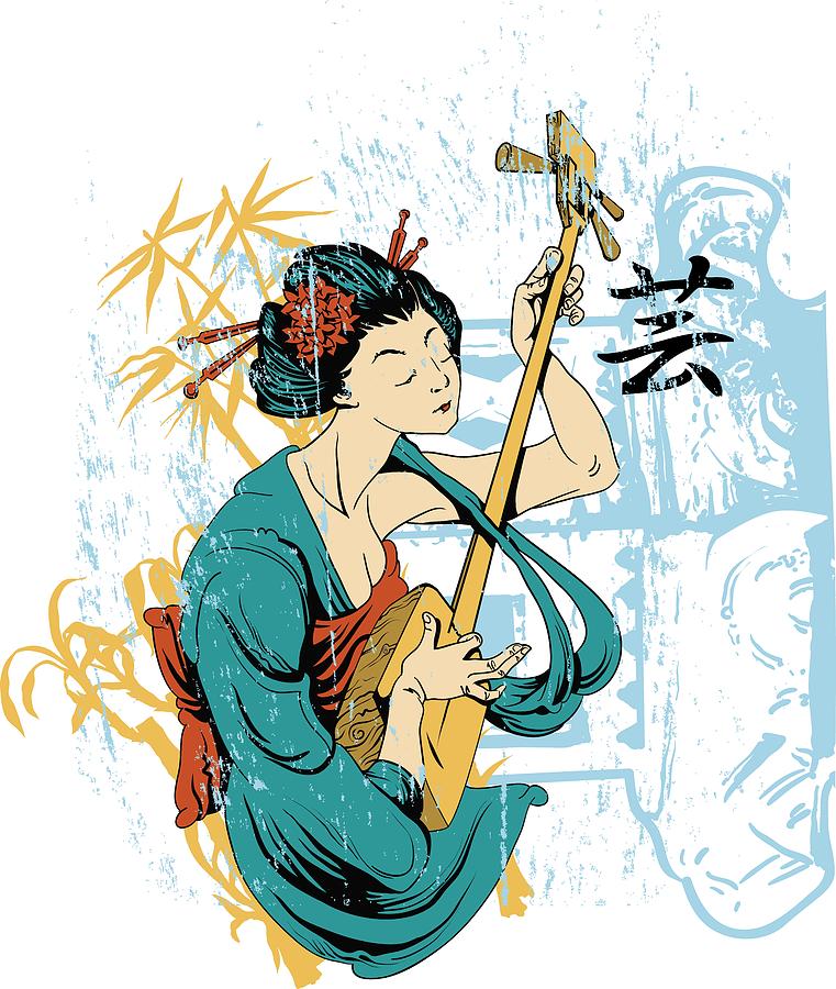 Japanese Digital Art - Geisha by Passion Loft Japanese Digital Art - Geisha by Passion Loft