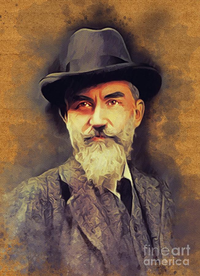 Vintage Painting - George Bernard Shaw, Literary Legend #4 by Esoterica Art Agency