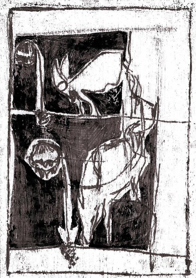 Goats by flowers #4 Drawing by Edgeworth Johnstone