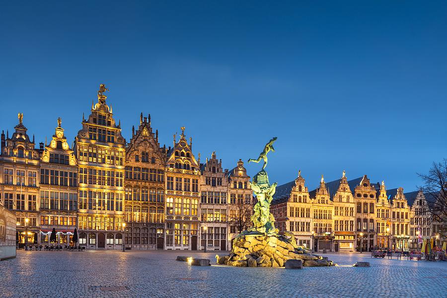 Landscape Photograph - Grote Markt Of Antwerp, Belgium #4 by Sean Pavone