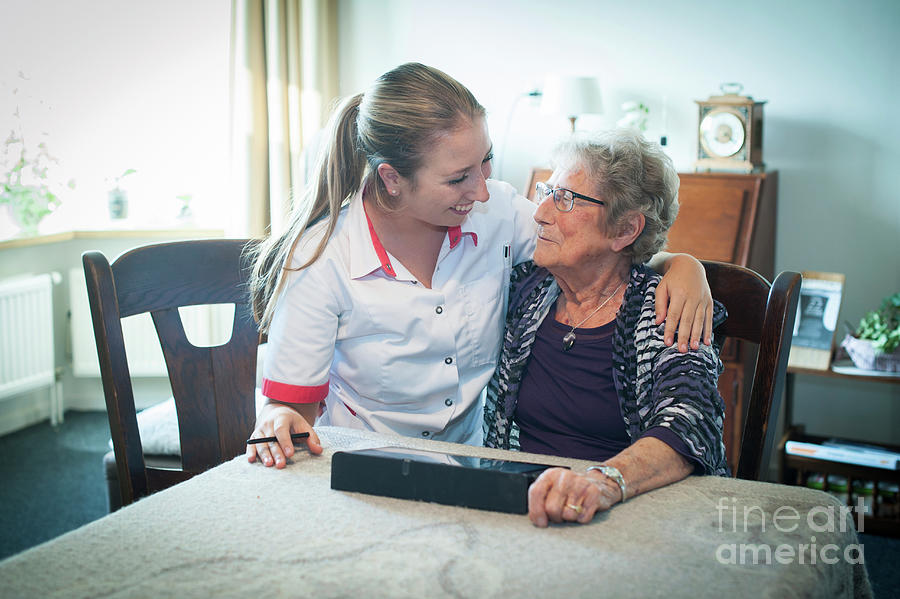 Home Care Nursing #4 Photograph by Arno Massee/science Photo Library