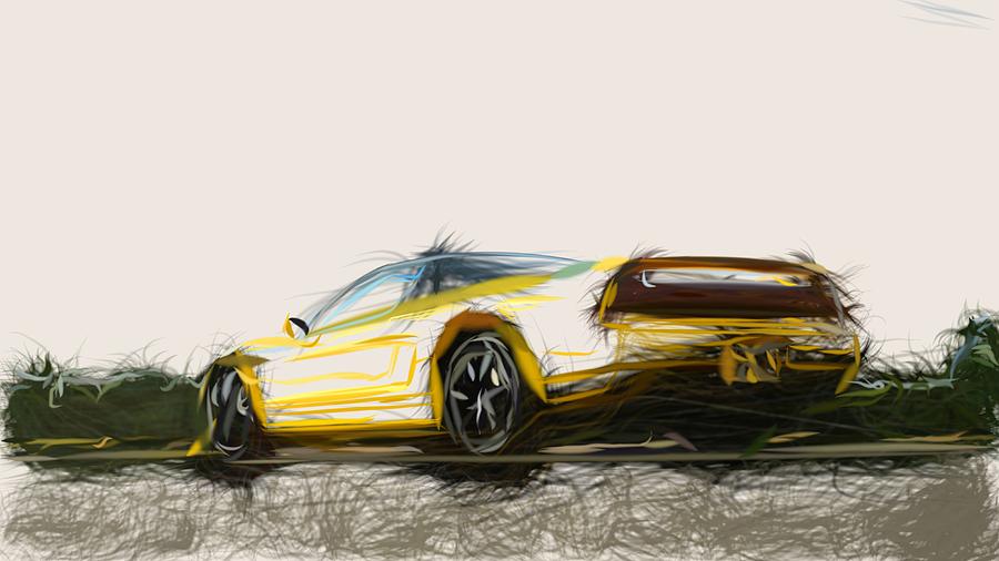 Honda NSX R Draw #4 Digital Art by CarsToon Concept