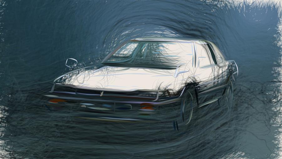 Honda Prelude Draw #4 Digital Art by CarsToon Concept
