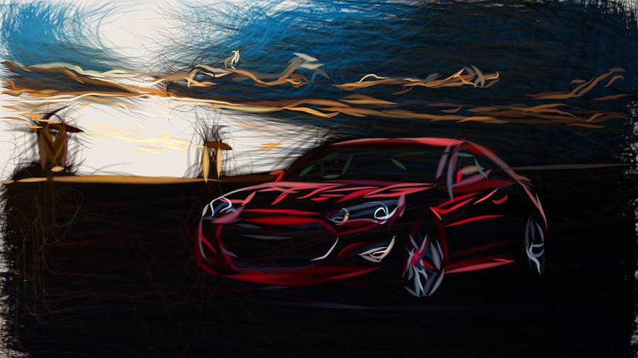 Hyundai Genesis Coupe Draw #5 Digital Art by CarsToon Concept