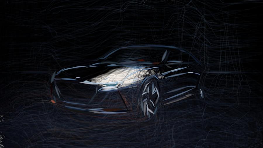 Hyundai Genesis New York Draw #5 Digital Art by CarsToon Concept