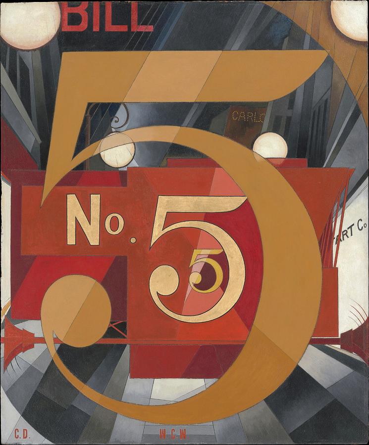 I Saw The Figure 5 In Gold Painting by Charles Demuth
