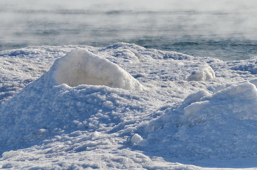 Ice formation along a lake Photograph by Bob Hilscher - Fine Art America