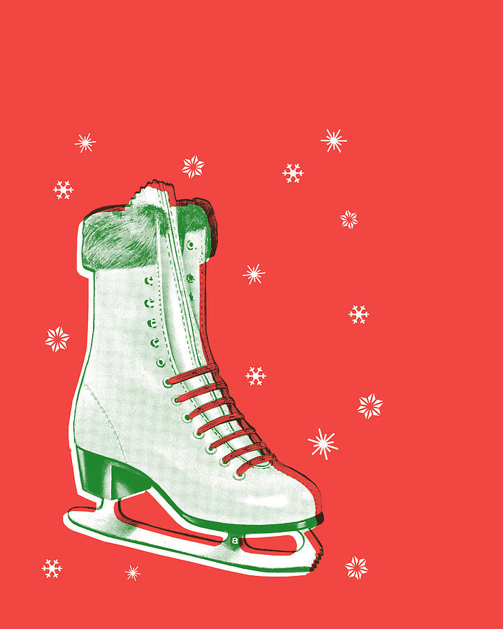 Christmas Drawing - Ice skate #4 by CSA Images