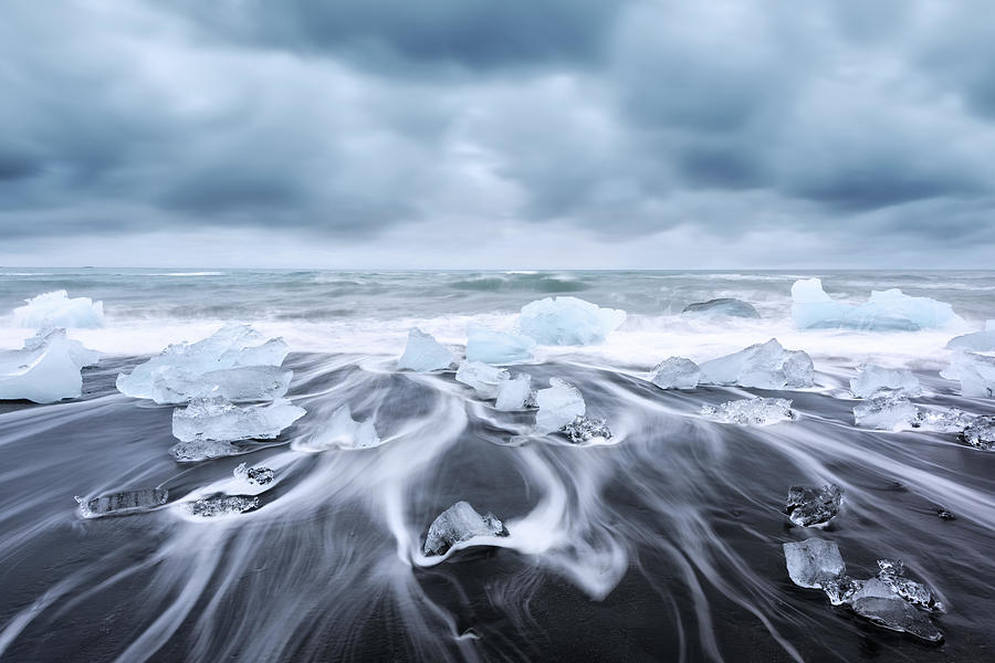 Nature Photograph - Iceberg Pieces On Diamond Beach #4 by Ivan Kmit