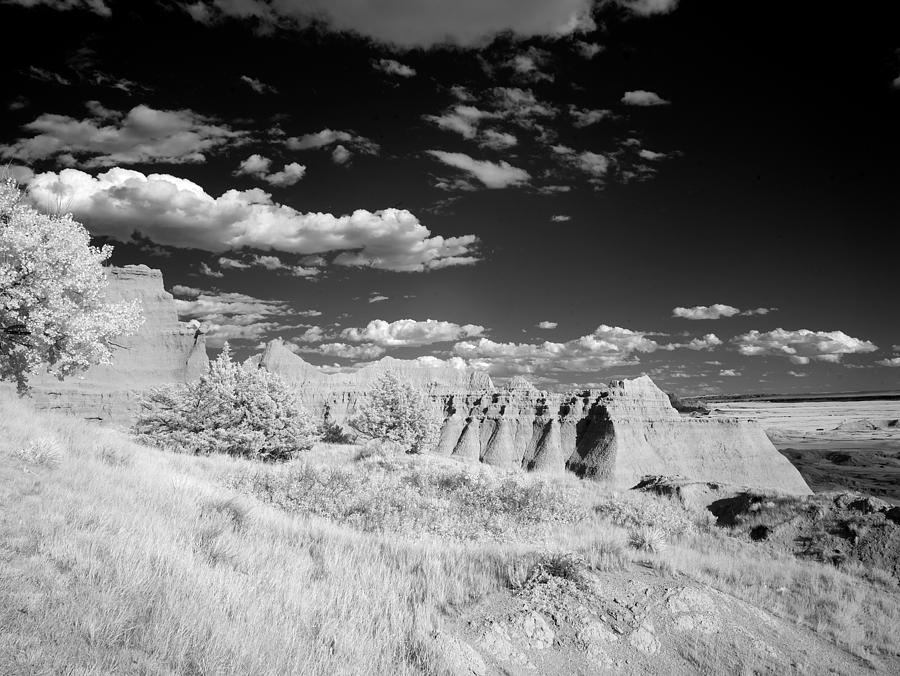Infrared view of the Badlands. Badlands National Park, South Dakota #4 Painting by 