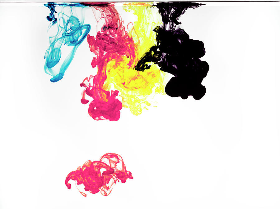 Ink In Cmyk Colors #4 Photograph by Jonathan Knowles