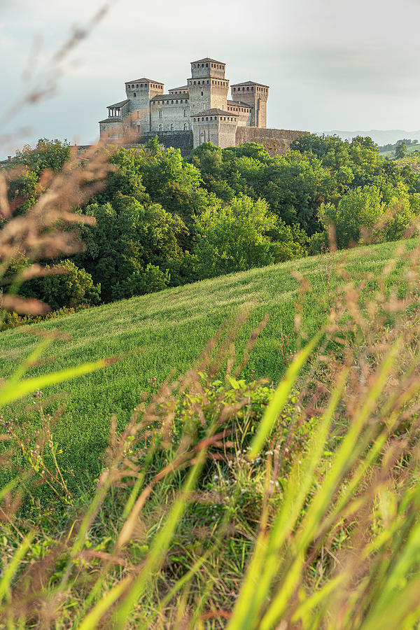 Italy, Emilia-romagna, Parma District, Langhirano, The Castle Of Torrechiara Dominates The Landscape From The Top Of The Hill. #4 Digital Art by Marco Arduino
