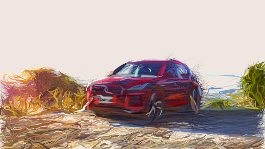 Jaguar E PACE Drawing #5 Digital Art by CarsToon Concept