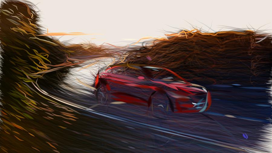 Jaguar I Pace Drawing #5 Digital Art by CarsToon Concept