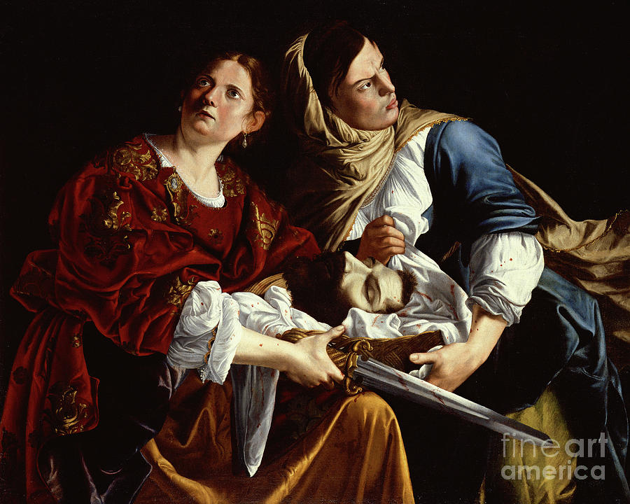 Judith And Her Maidservant With The Head Of Holofernes Painting by Artemisia Gentileschi