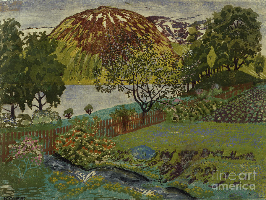 June Night In The Garden Painting by Nikolai Astrup