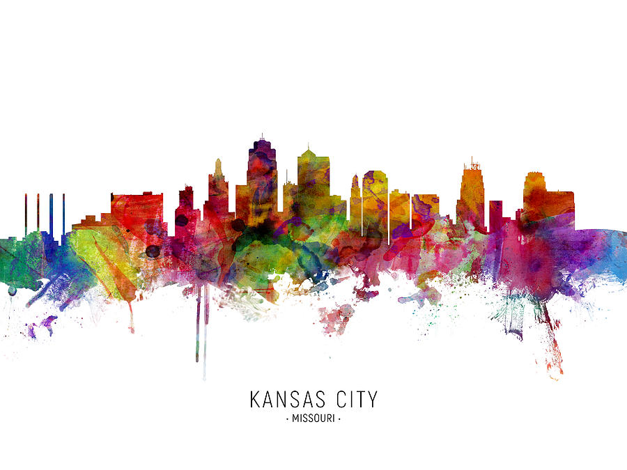 Kansas City Missouri Skyline #4 Digital Art by Michael Tompsett