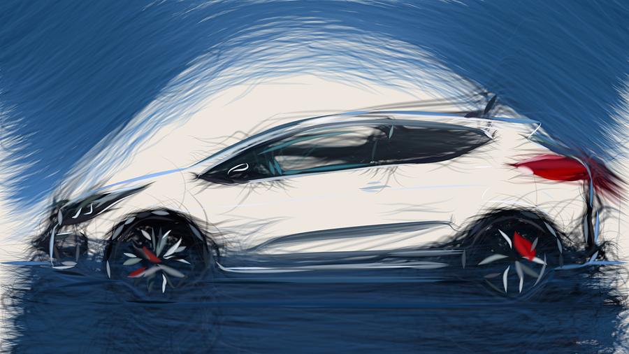 Kia Pro Ceed GT Drawing #5 Digital Art by CarsToon Concept