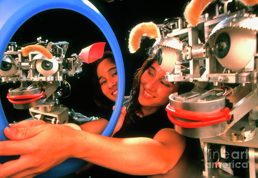 Interacting Photograph - Kismet Robot #4 by Peter Menzel/science Photo Library