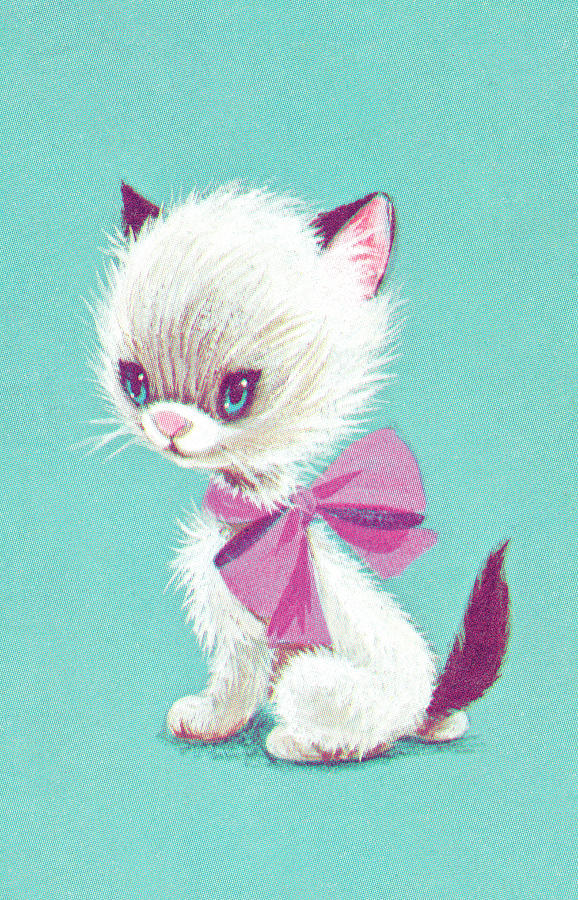 Vintage Drawing - Kitten #4 by CSA Images