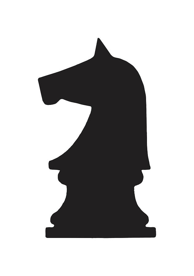 Black And White Drawing - Knight Chess Piece #4 by CSA Images