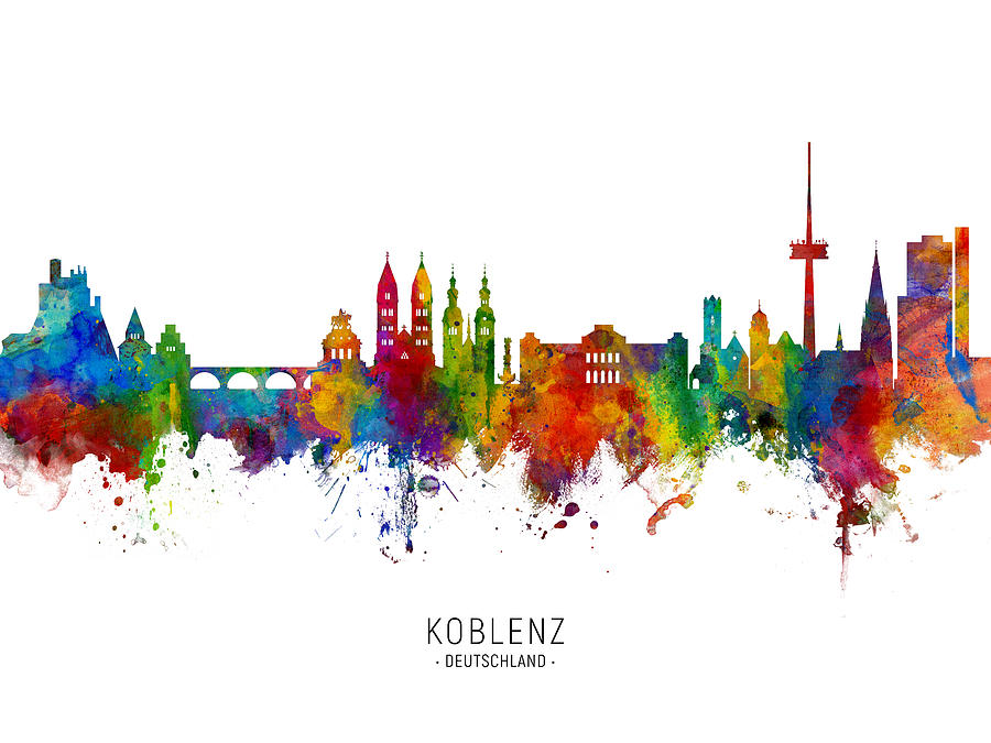 Koblenz Germany Skyline #4 Digital Art by Michael Tompsett