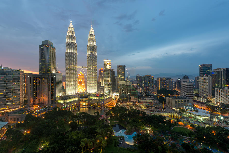 Kuala Lumpur Skyline And Skyscraper Photograph by Prasit Rodphan - Fine ...