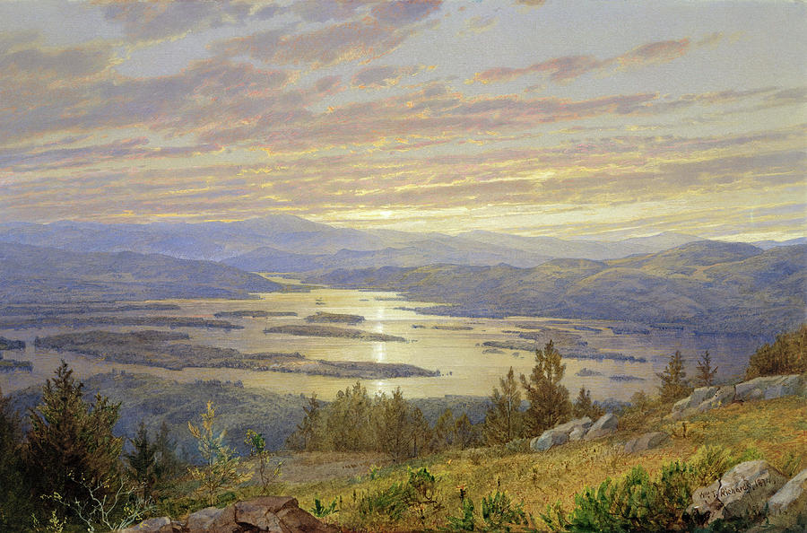 William Trost Richards Painting - Lake Squam from Red Hill. #4 by William Trost Richards
