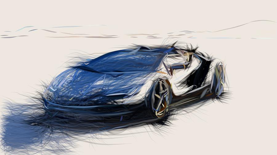 Lamborghini Centenario Roadster Drawing Digital Art by CarsToon Concept -  Pixels