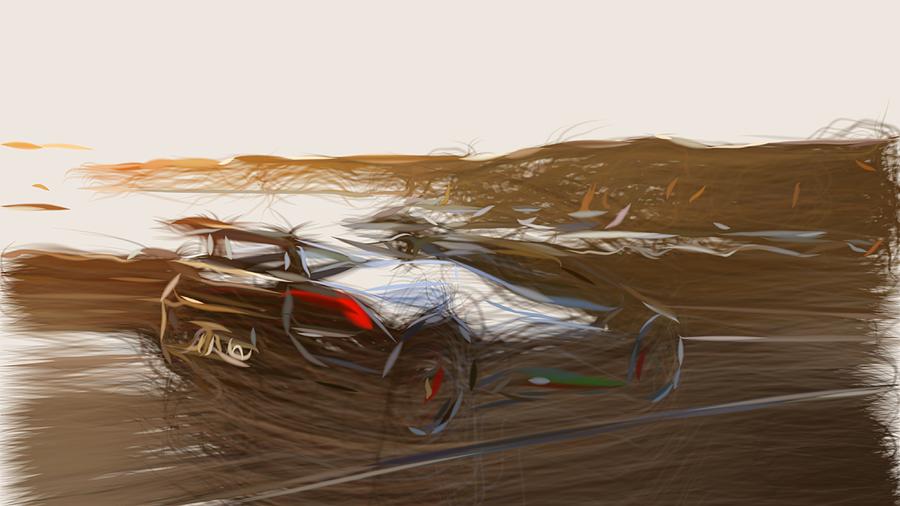 Lamborghini Huracan Performante Spyder Drawing #5 Digital Art by CarsToon Concept