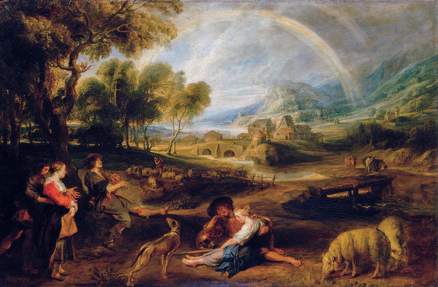 Peter Paul Rubens Painting - Landscape with a Rainbow #4 by Peter Paul Rubens