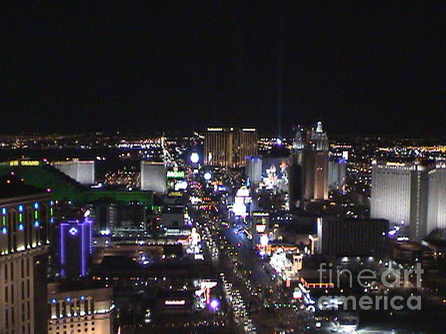 Las Vegas Nevada Night Lights Street Cars Scene Las Vegas Blvd View #4 Photograph by John Shiron