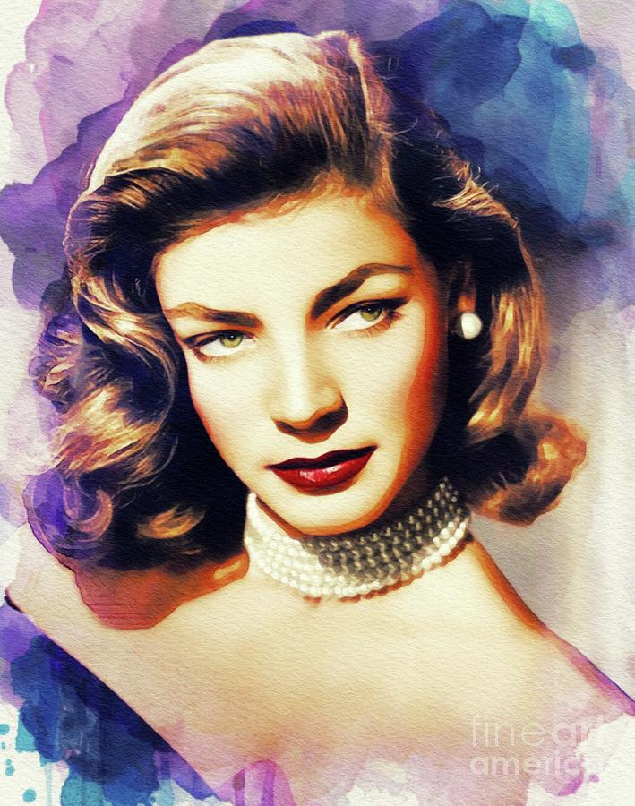 Lauren Bacall, Vintage Movie Star Painting by Esoterica Art Agency ...