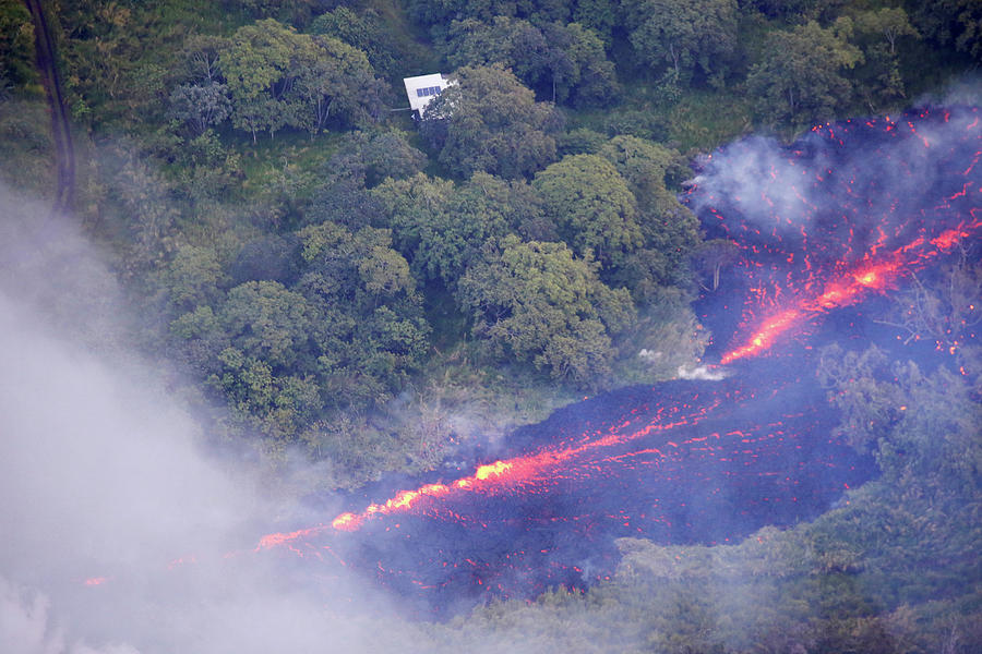 Lava Erupts from a Fissure East Photograph by Terray Sylvester - Fine ...