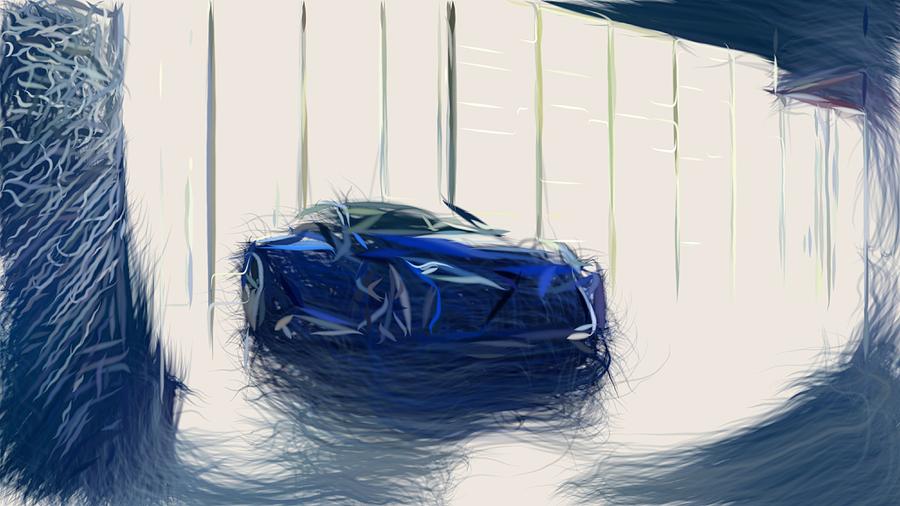 Lexus LC 500h Drawing #4 Digital Art by CarsToon Concept