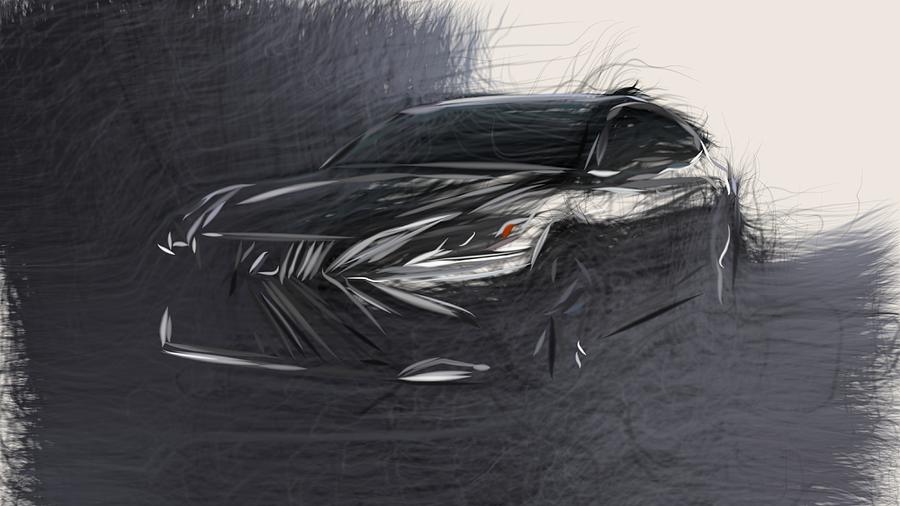 Lexus LS 500 Drawing #5 Digital Art by CarsToon Concept