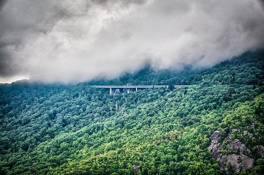 linn cove viaduct and curvy winding roads in mountains of NC #4 Photograph by Alex Grichenko