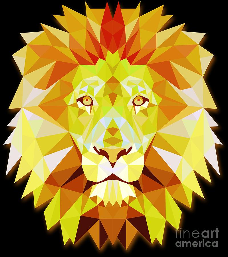 Animal Welfare Digital Art - Lion Head Polygonal Abstract Colors Leo King Gift by Haselshirt Animal Welfare Digital Art - Lion Head Polygonal Abstract Colors Leo King Gift by Haselshirt