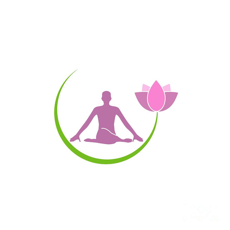 Lotus flower as symbol of yoga Digital Art by Shawlin