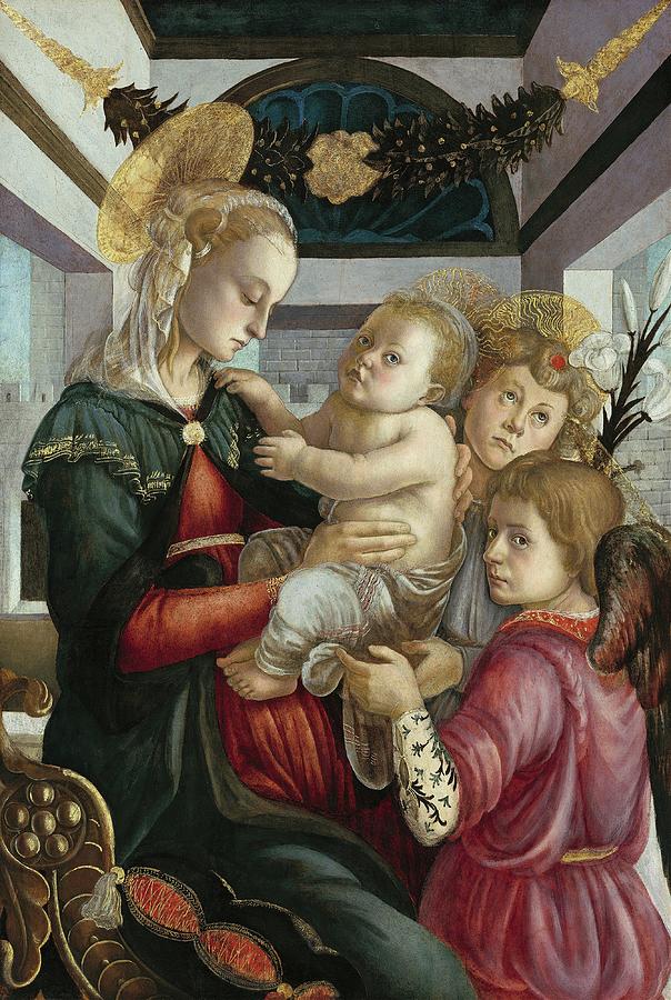 Madonna Painting - Madonna And Child With Angels by Sandro Botticelli